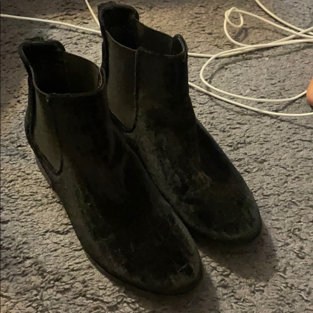 Aldo Black Velvet Booties